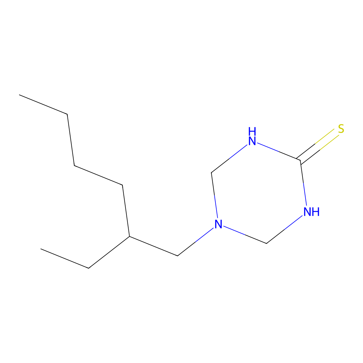 5-(2-Ethylhexyl)-1,3,5-triazinane-2-thione molecular structure, CAS 36933-50-3