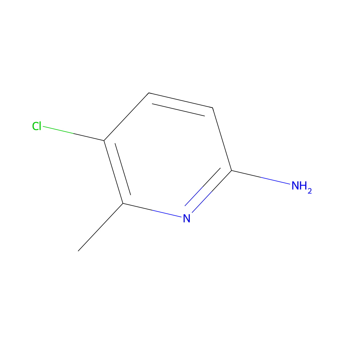 2-Amino-5-chloro-6-methylpyridine molecular structure, CAS 36936-23-9