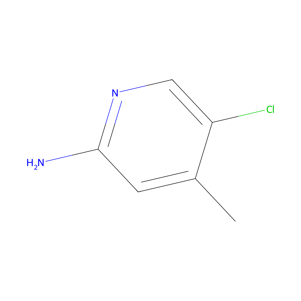 2-Amino-5-chloro-4-methylpyridine molecular structure, CAS 36936-27-3