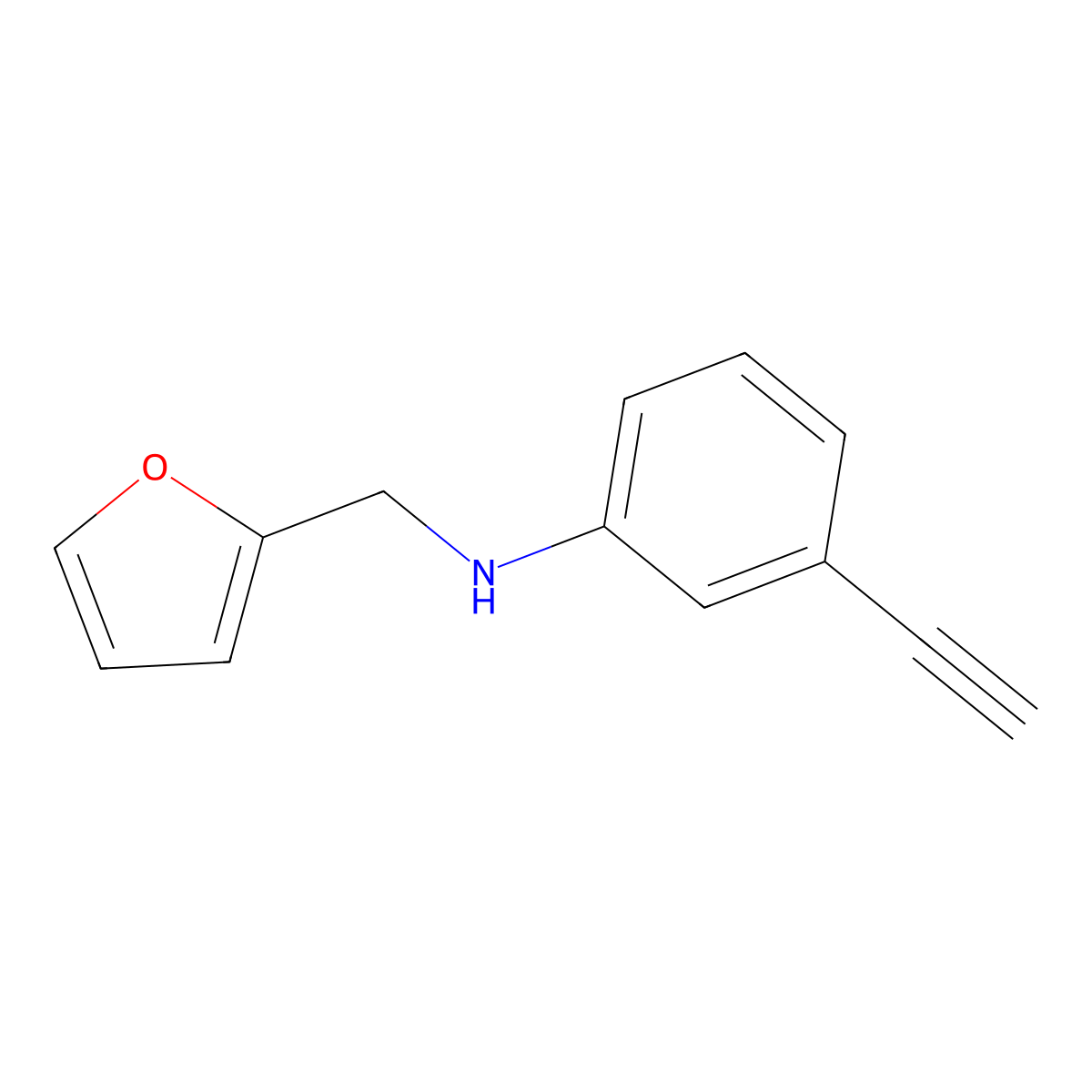3-ethynyl-N-(furan-2-ylmethyl)aniline molecular structure, CAS 369363-98-4
