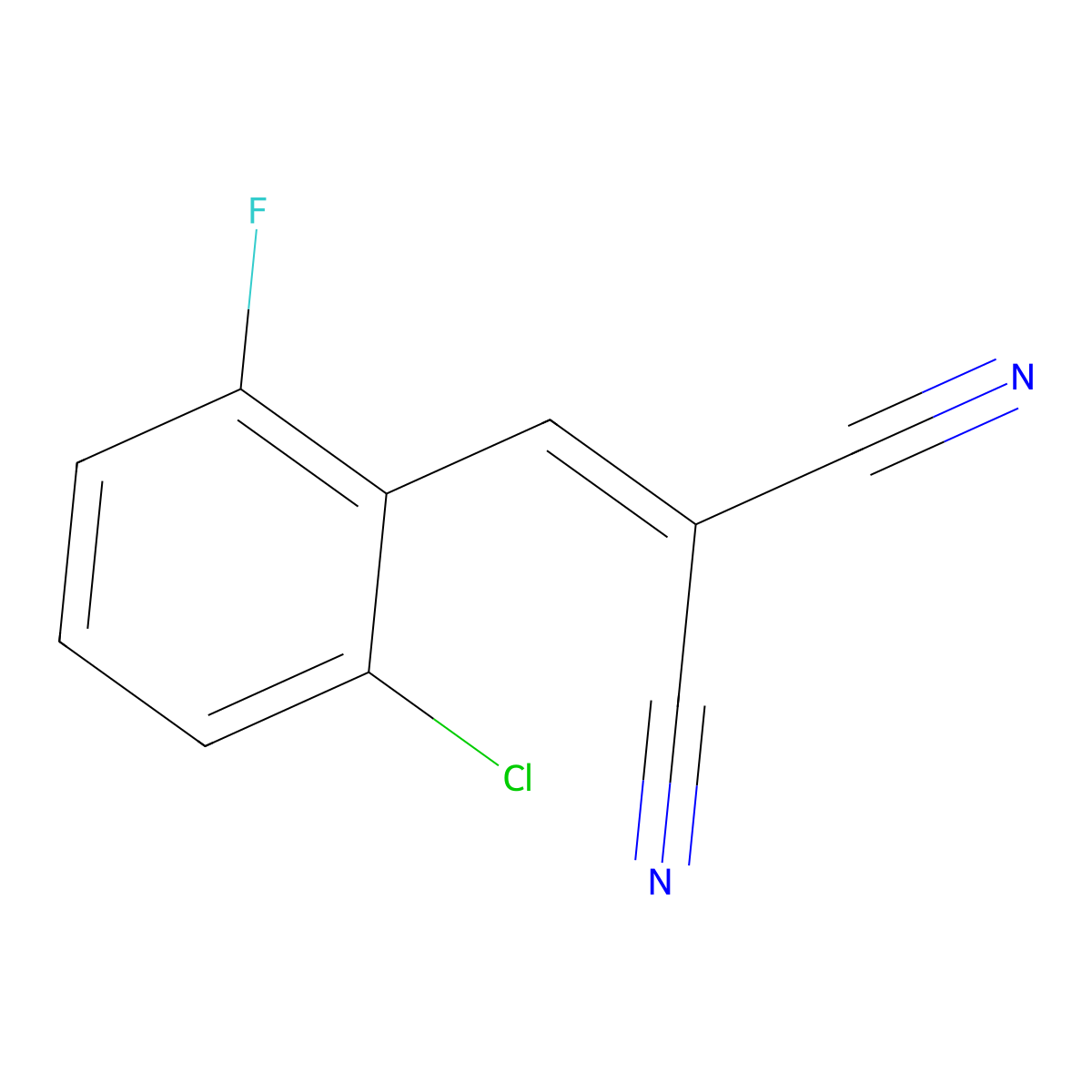 2-Chloro-6-fluorobenzalmalononitrile molecular structure, CAS 36937-88-9