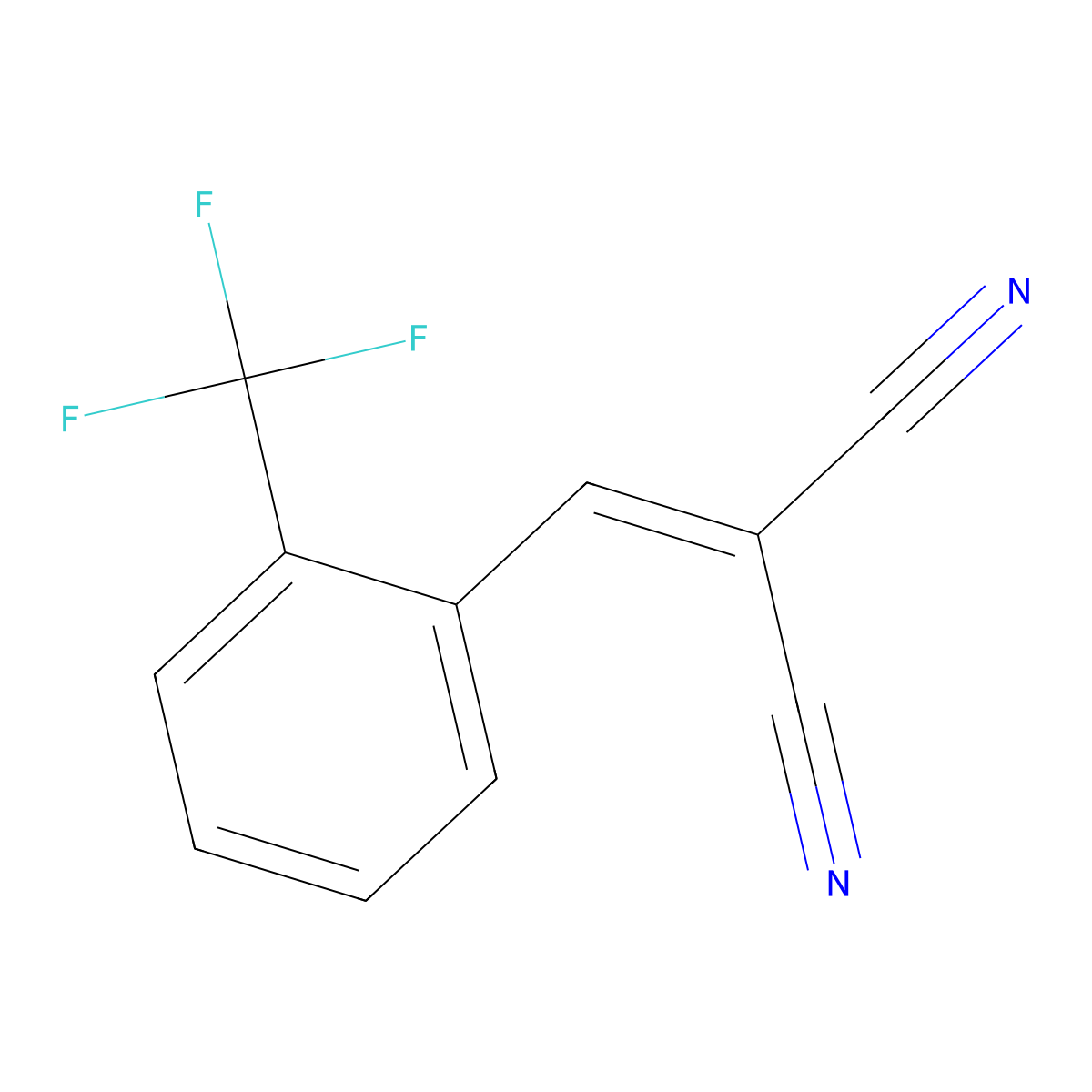 2-[[2-(Trifluoromethyl)phenyl]methylidene]propanedinitrile molecular structure, CAS 36937-89-0