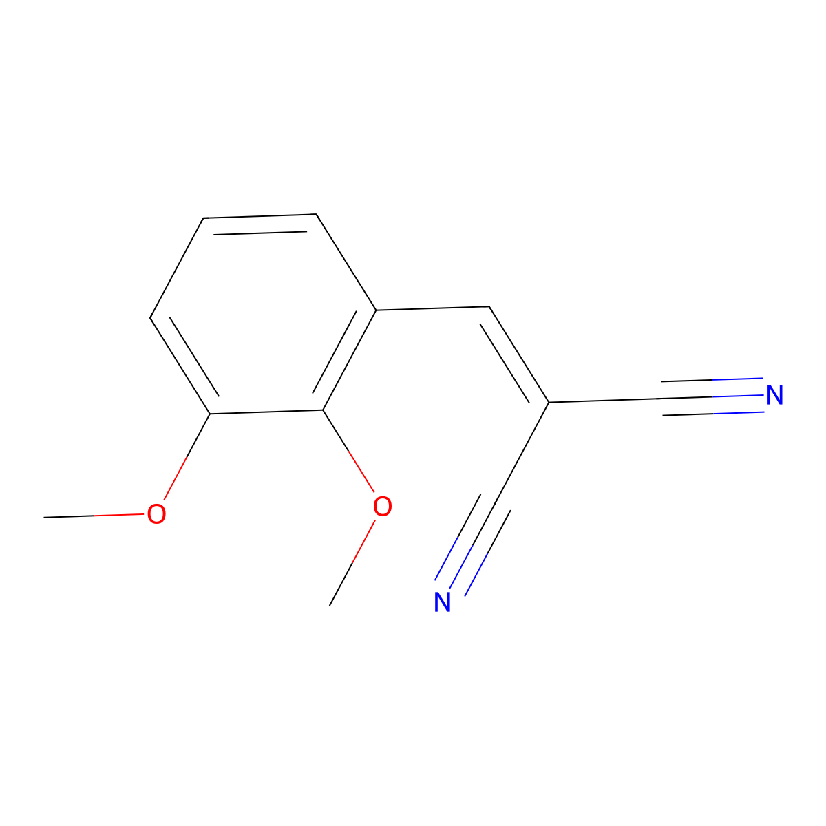 Malononitrile, (2,3-dimethoxybenzylidene)- molecular structure, CAS 36937-95-8