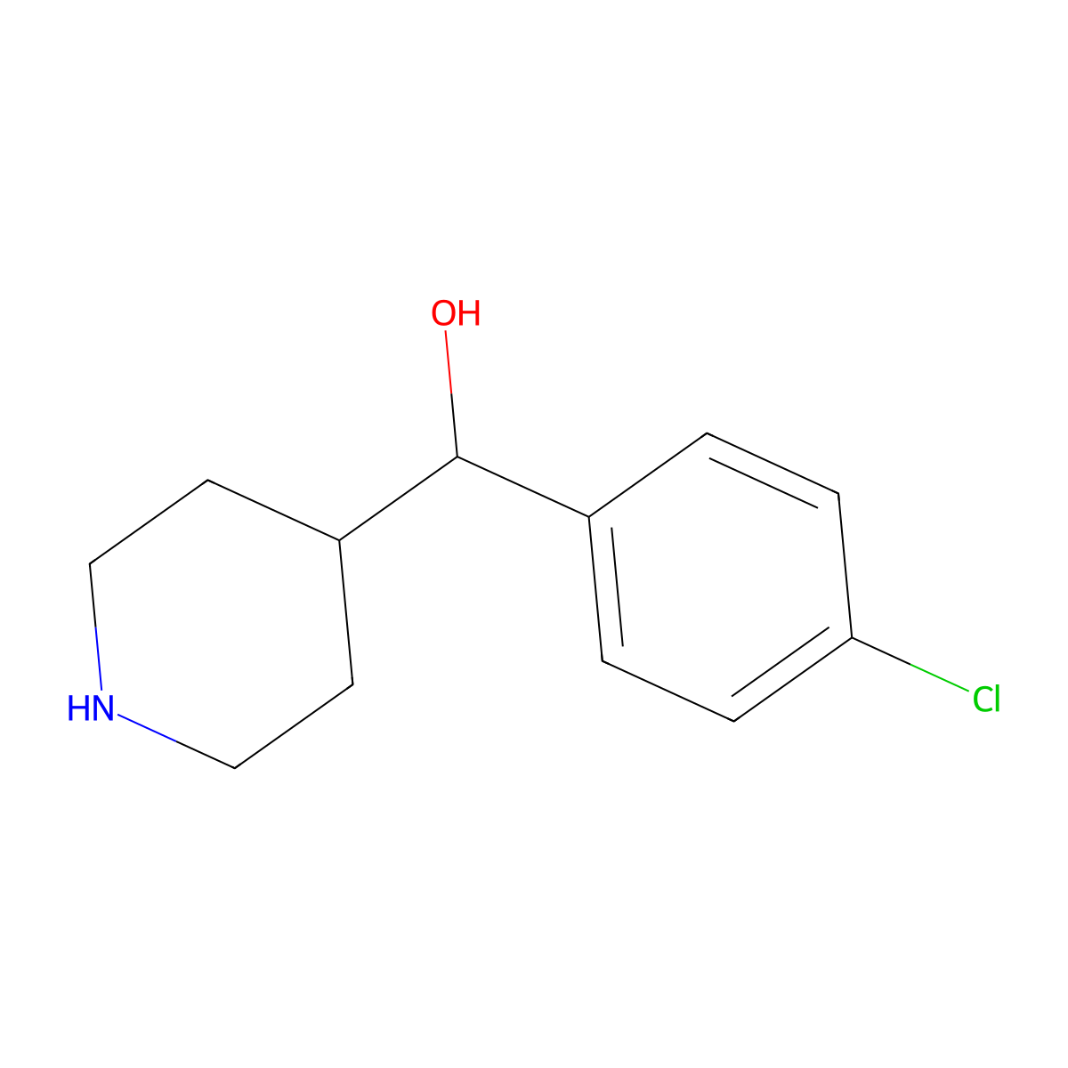 (4-Chlorophenyl)(4-piperidinyl)methanol molecular structure, CAS 36938-75-7