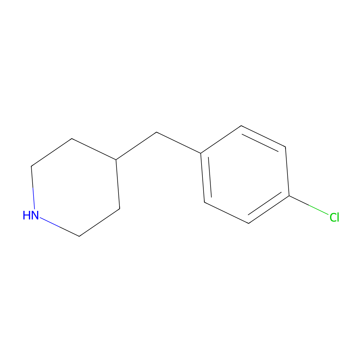 4-(4-Chlorobenzyl)piperidine molecular structure, CAS 36938-76-8