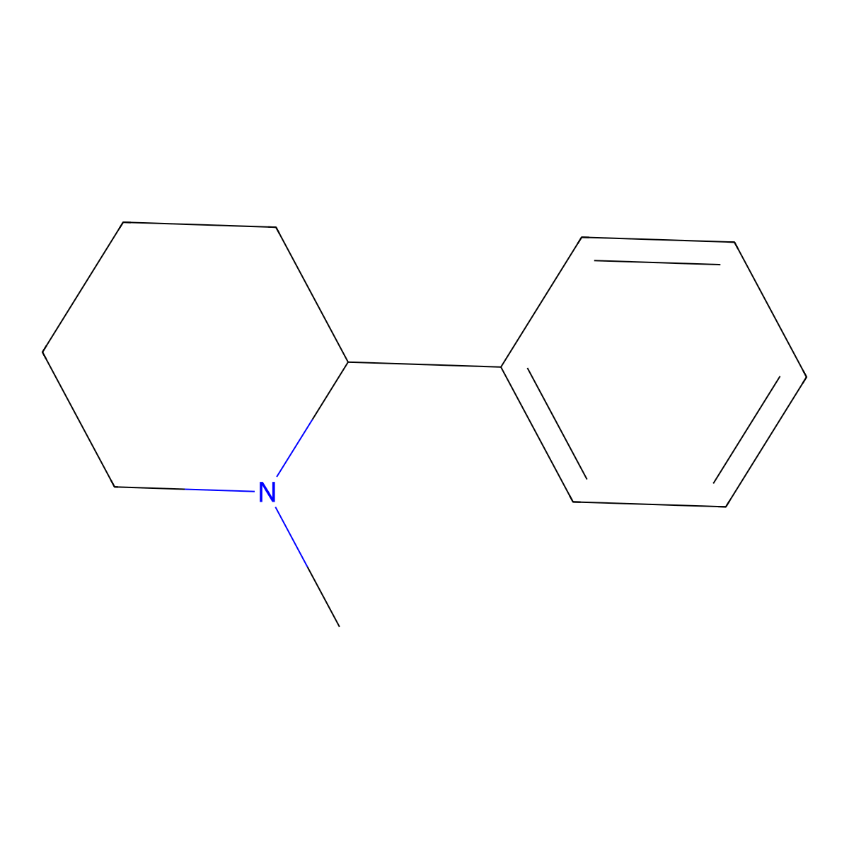 1-Methyl-2-phenylpiperidine molecular structure, CAS 36939-28-3