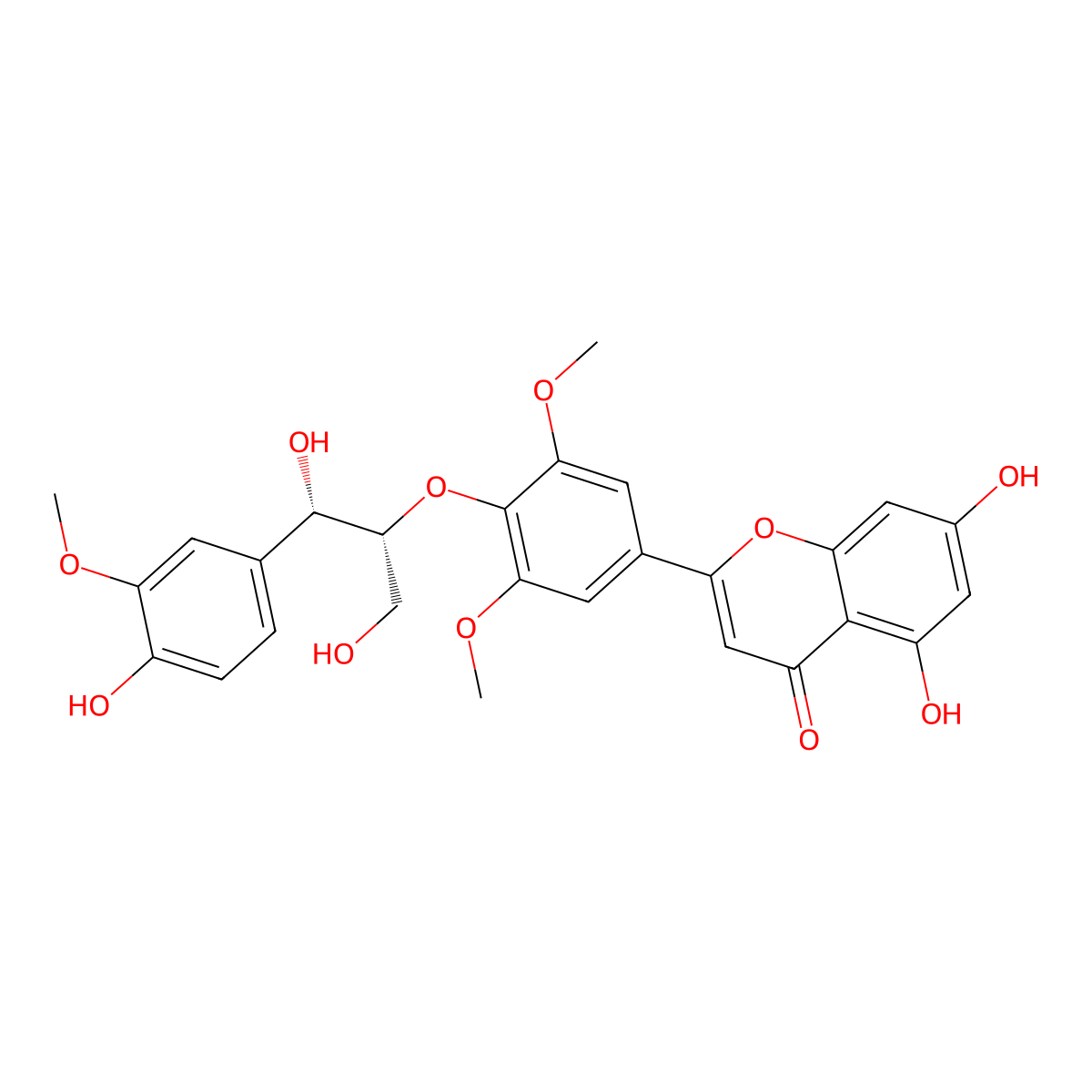 tricin 4'-O-(erythro-beta-guaiacylglyceryl) ether molecular structure, CAS 369390-52-3