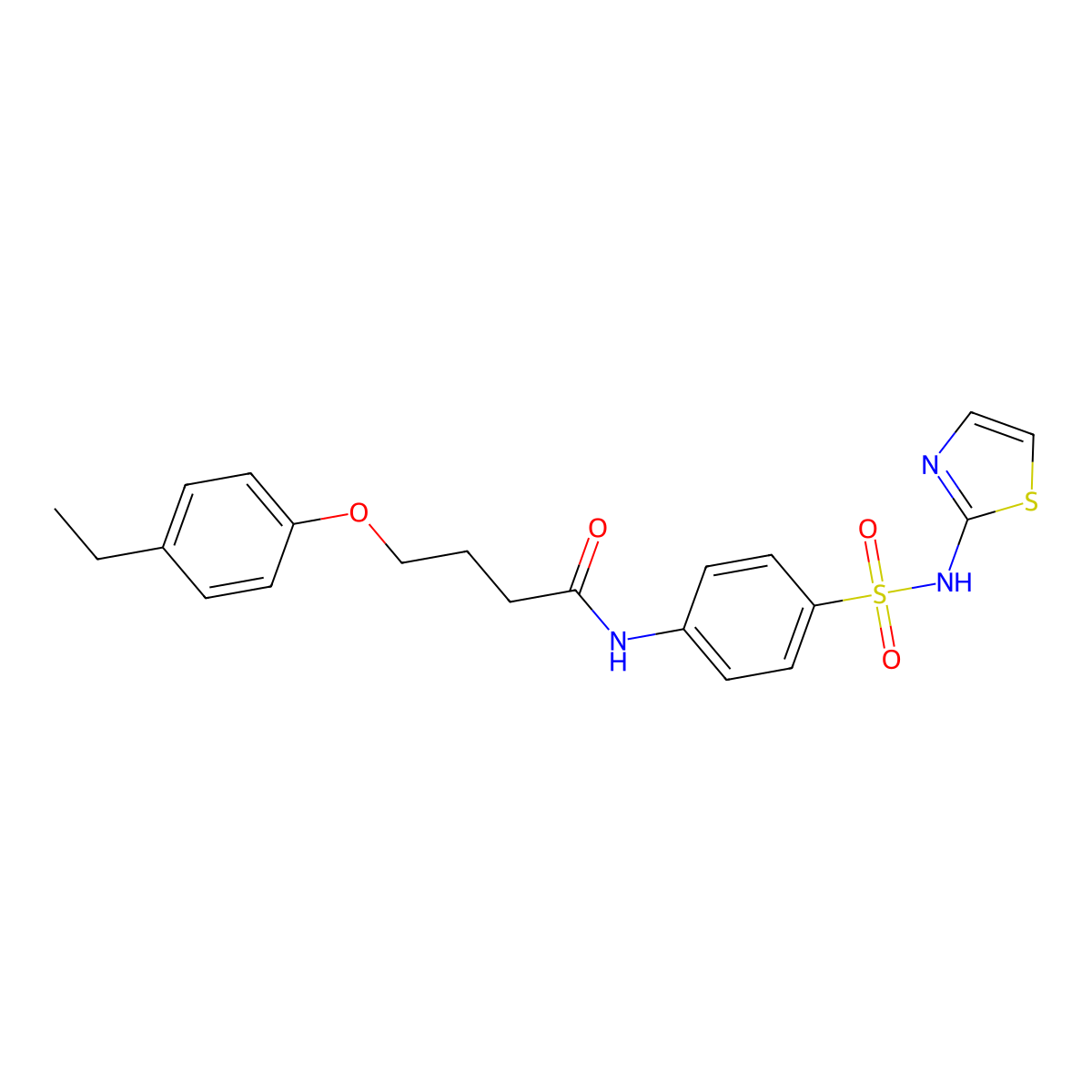 4-(4-ethylphenoxy)-N-[4-(1,3-thiazol-2-ylsulfamoyl)phenyl]butanamide molecular structure, CAS 369393-01-1