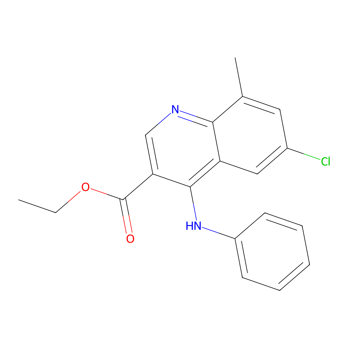 Ethyl 4-anilino-6-chloro-8-methyl-3-quinolinecarboxylate molecular structure, CAS 369393-13-5