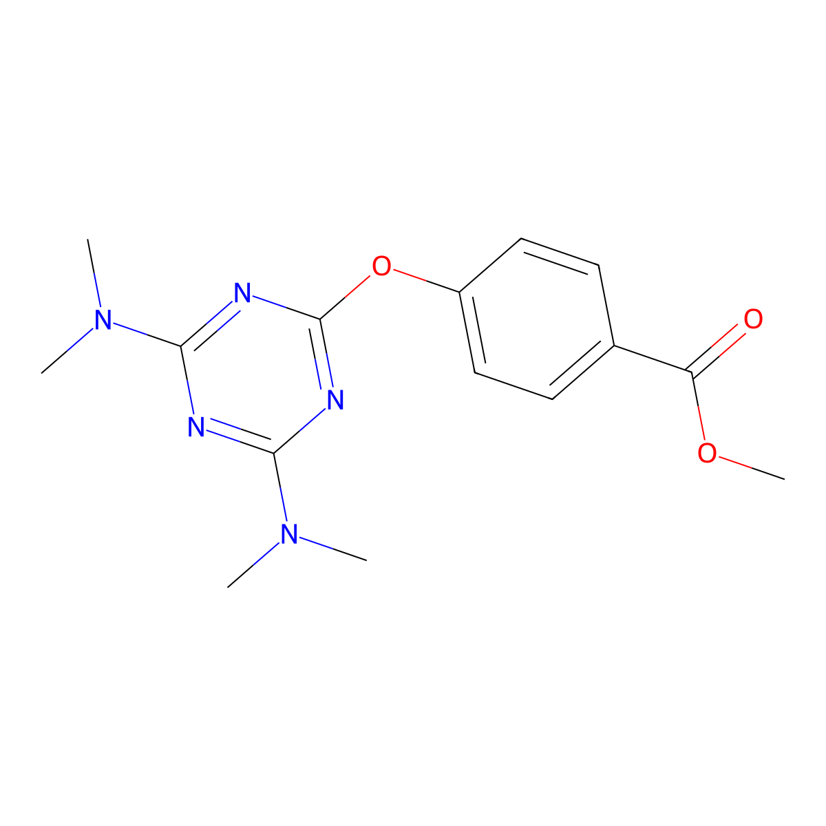 Methyl 4-[[4,6-bis(dimethylamino)-1,3,5-triazin-2-yl]oxy]benzoate molecular structure, CAS 369393-22-6