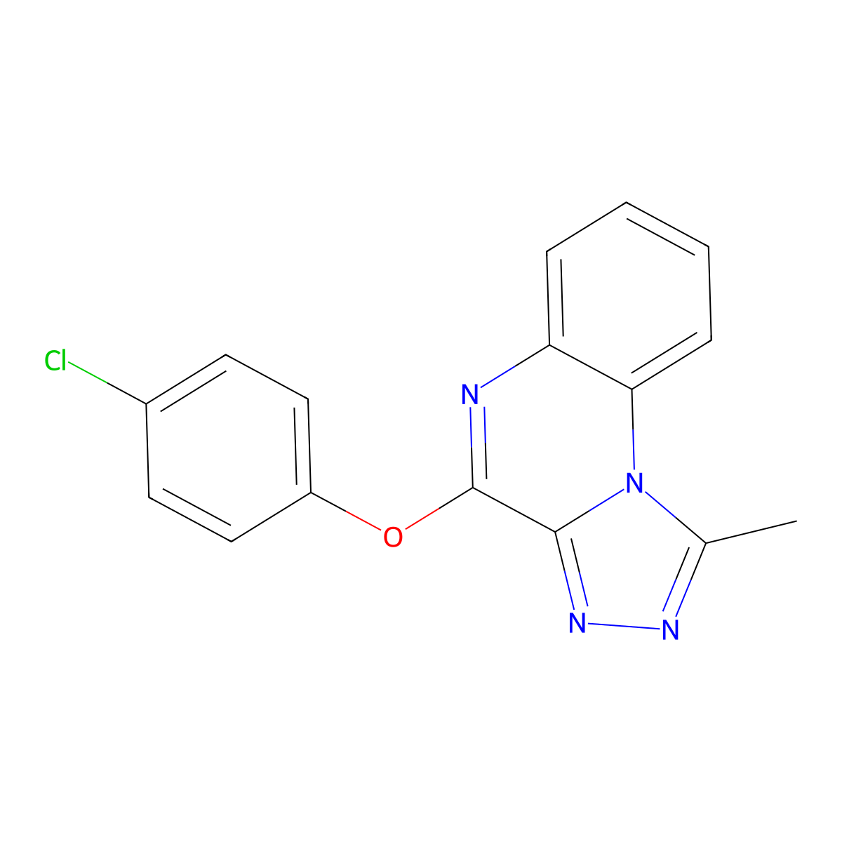4-(4-Chlorophenoxy)-1-methyl-[1,2,4]triazolo[4,3-a]quinoxaline molecular structure, CAS 369394-29-6