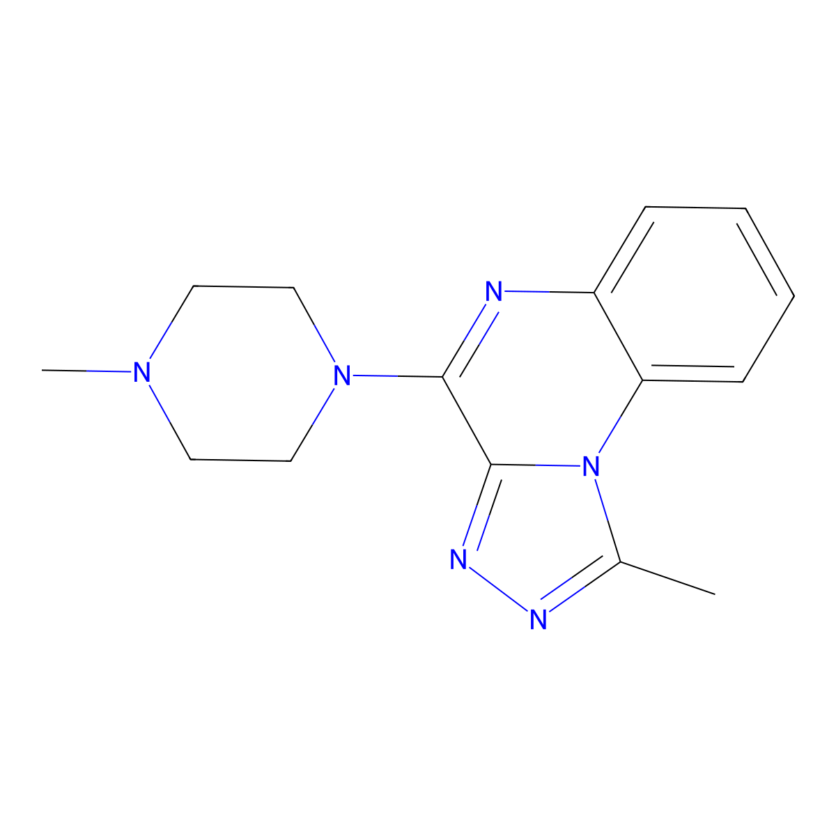 1-Methyl-4-(4-methylpiperazin-1-yl)-[1,2,4]triazolo[4,3-a]quinoxaline molecular structure, CAS 369394-40-1