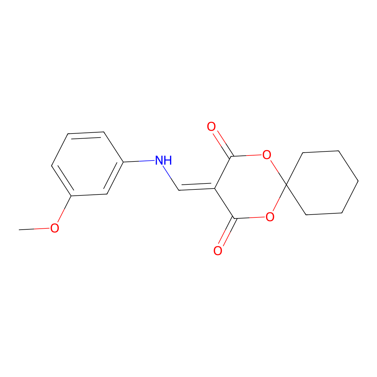 3-(((3-Methoxyphenyl)amino)methylene)-1,5-dioxaspiro[5.5]undecane-2,4-dione molecular structure, CAS 369394-57-0