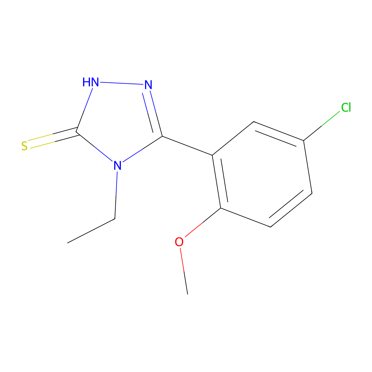 5-(5-chloro-2-methoxyphenyl)-4-ethyl-4H-1,2,4-triazole-3-thiol molecular structure, CAS 369394-90-1