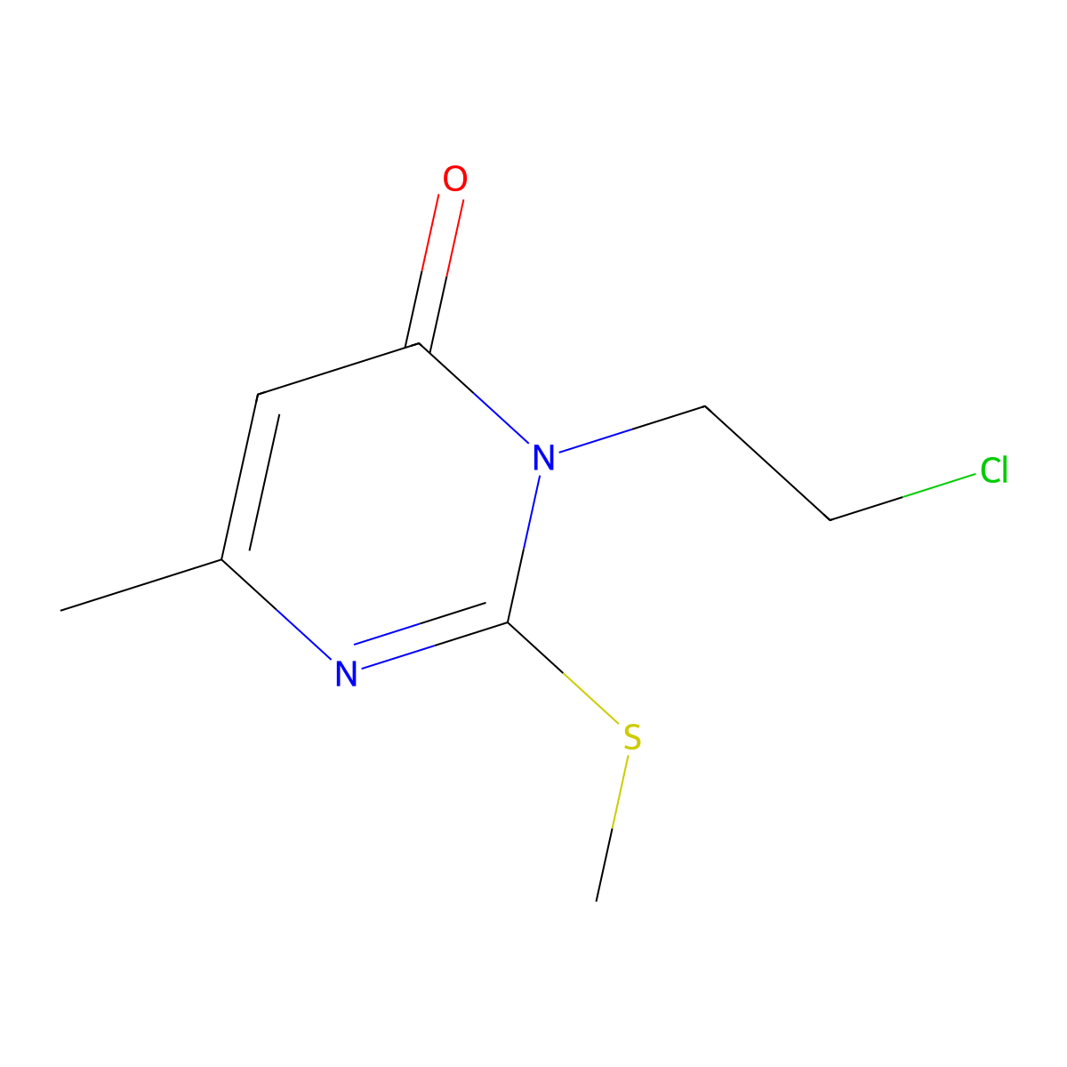 3-(2-chloroethyl)-6-methyl-2-(methylsulfanyl)-4(3H)-pyrimidinone molecular structure, CAS 369395-22-2