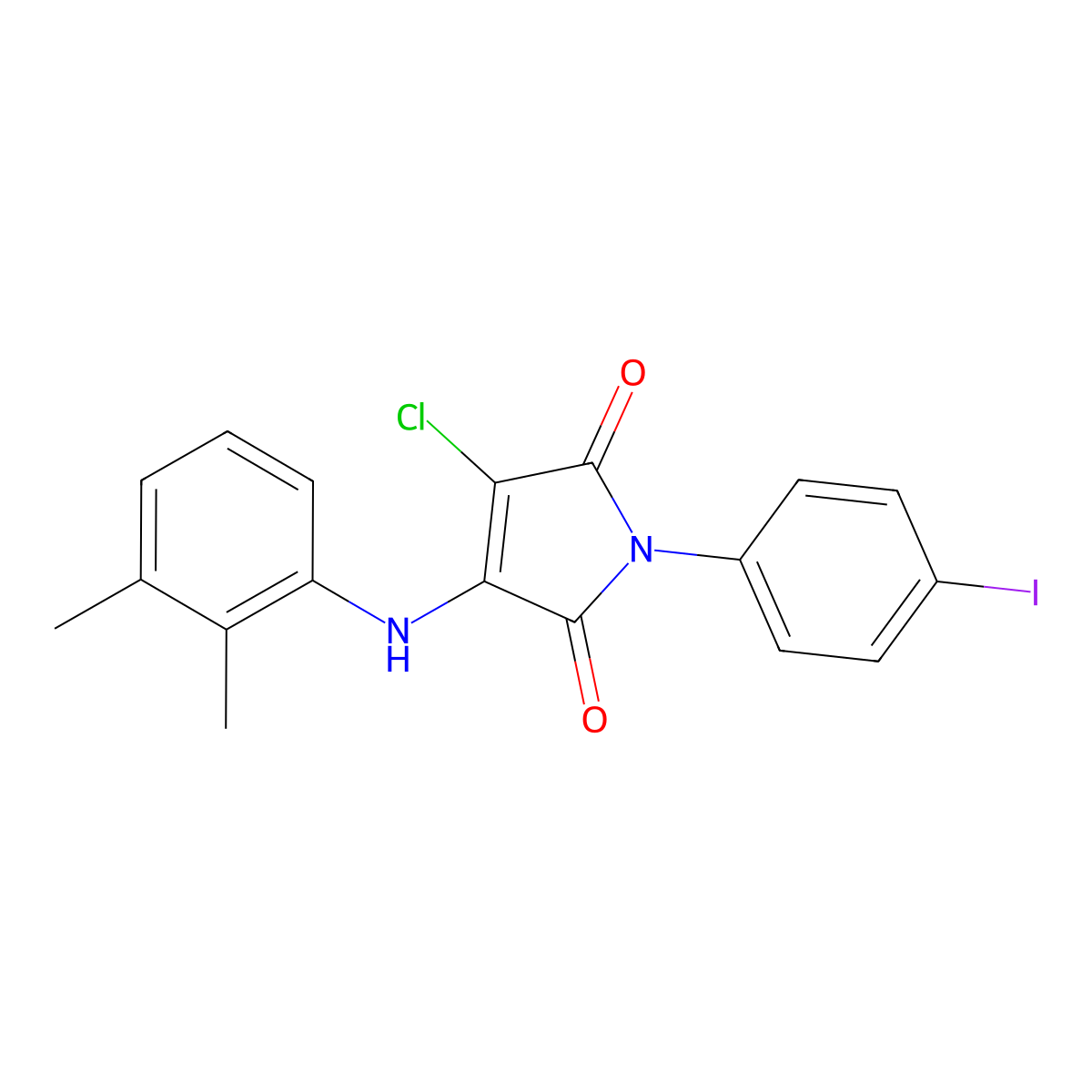 3-Chloro-4-(2,3-dimethylanilino)-1-(4-iodophenyl)pyrrole-2,5-dione molecular structure, CAS 369395-62-0