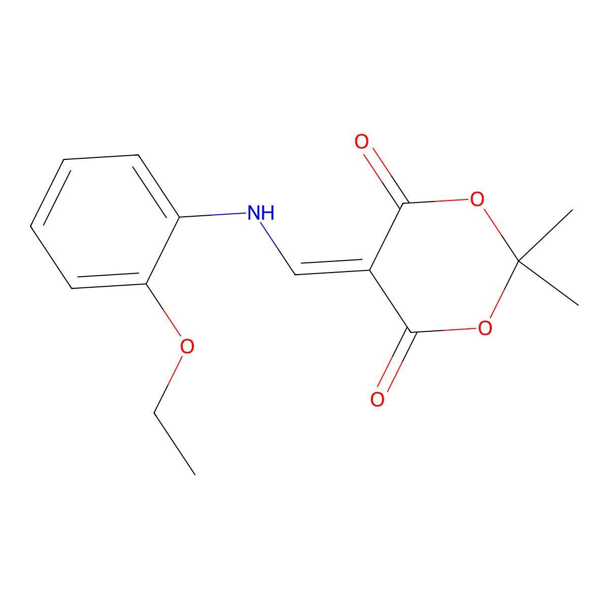 5-{[(2-Ethoxyphenyl)amino]methylidene}-2,2-dimethyl-1,3-dioxane-4,6-dione molecular structure, CAS 369395-87-9