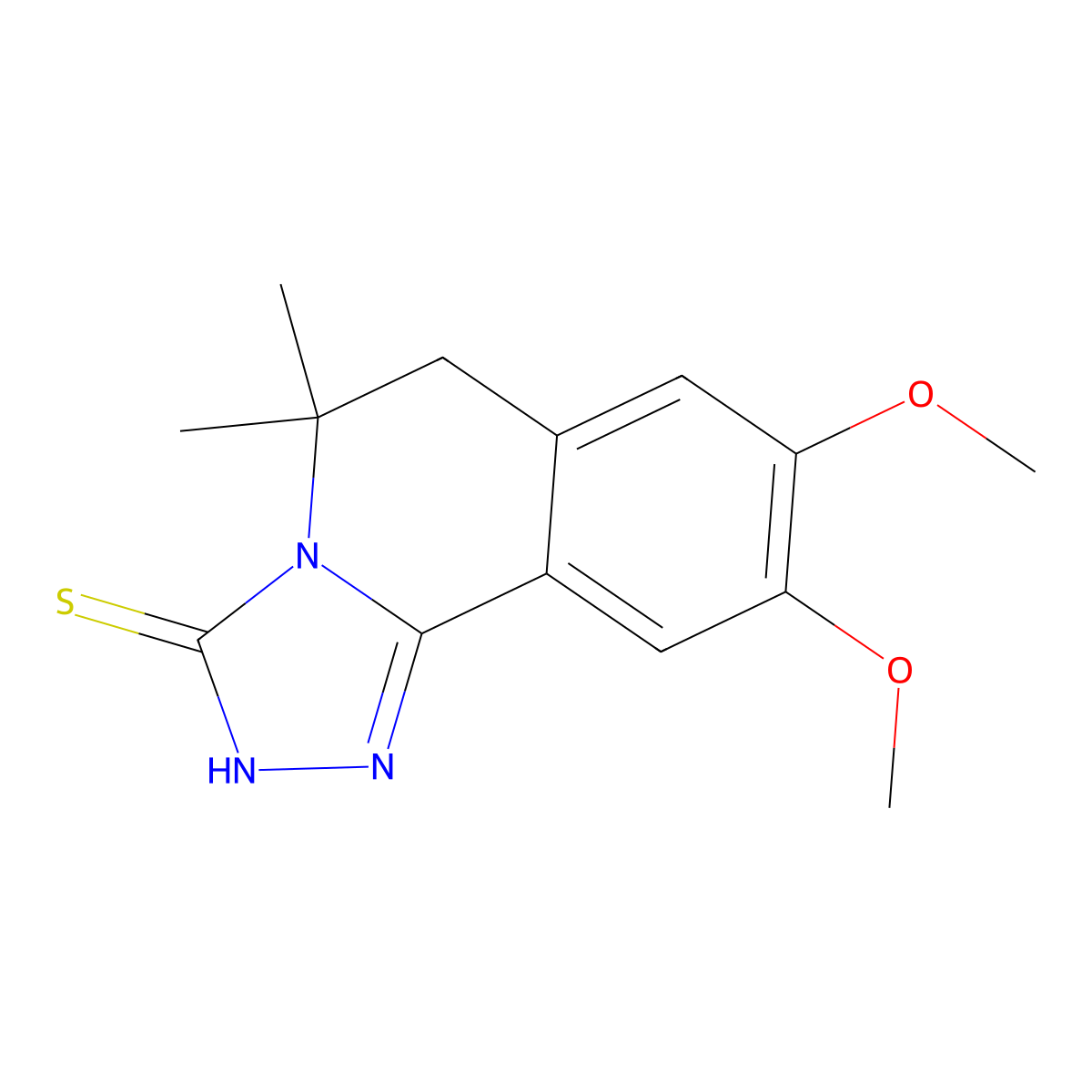 8,9-Dimethoxy-5,5-dimethyl-2,6-dihydro-[1,2,4]triazolo[3,4-a]isoquinoline-3-thione molecular structure, CAS 369396-27-0