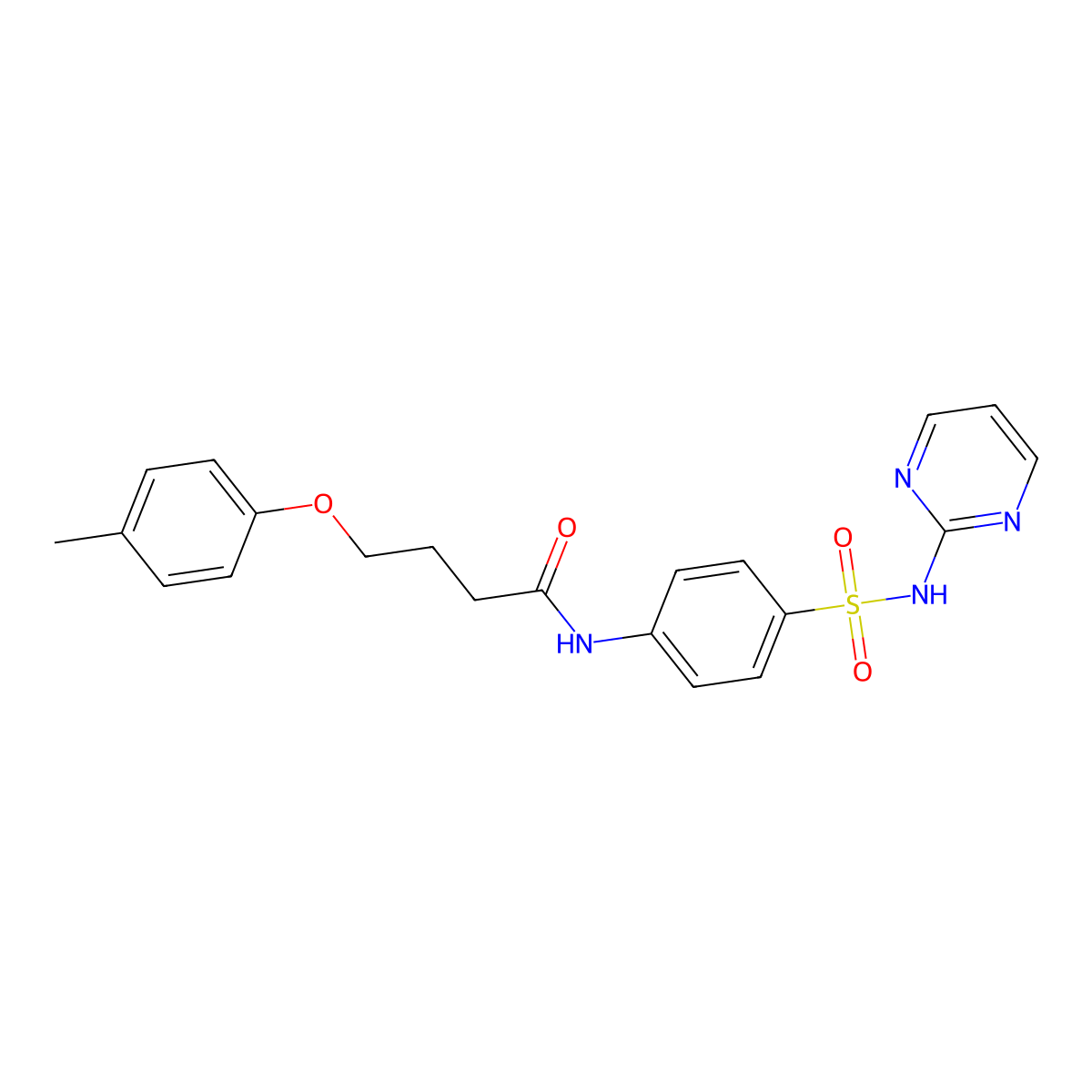 4-(4-methylphenoxy)-N-[4-(pyrimidin-2-ylsulfamoyl)phenyl]butanamide molecular structure, CAS 369396-60-1