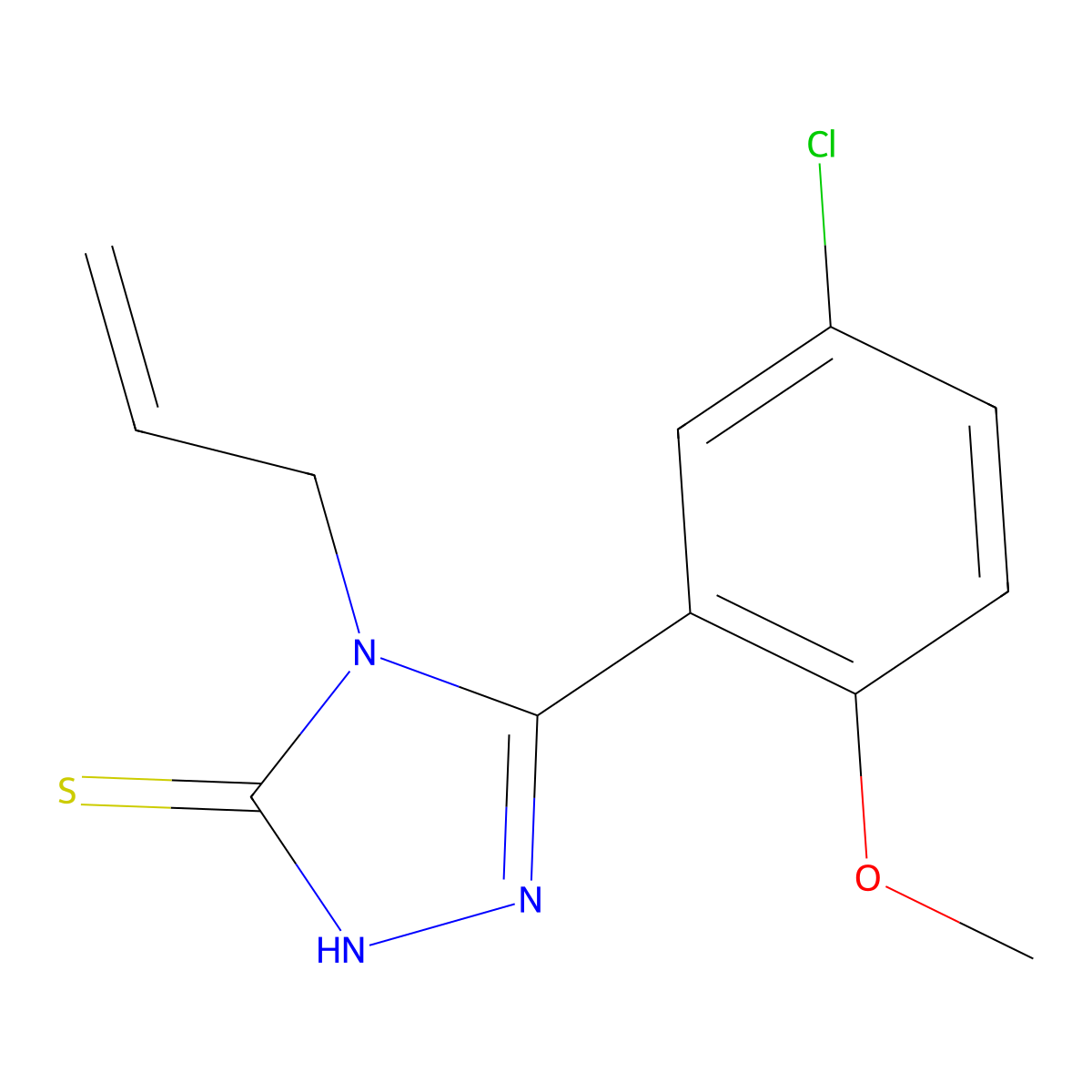 4-allyl-5-(5-chloro-2-methoxyphenyl)-4H-1,2,4-triazole-3-thiol molecular structure, CAS 369396-84-9