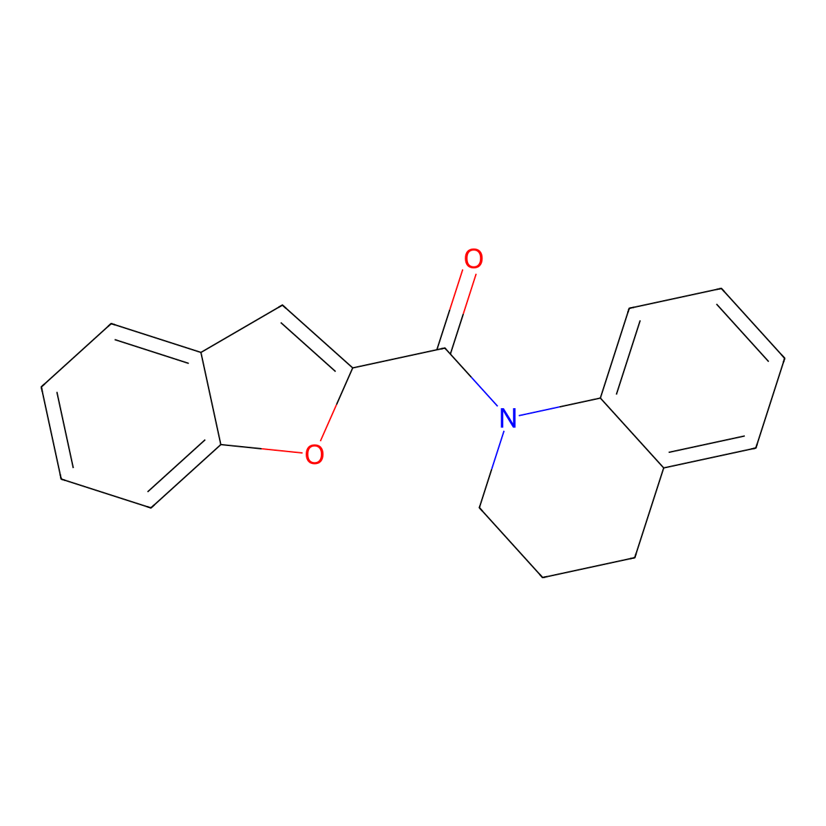 Benzo[d]furan-2-yl 1,2,3,4-tetrahydroquinolyl ketone molecular structure, CAS 369397-09-1