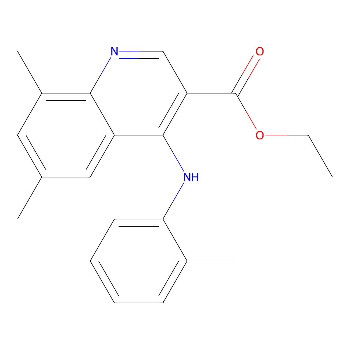 Ethyl 6,8-dimethyl-4-[(2-methylphenyl)amino]quinoline-3-carboxylate molecular structure, CAS 369397-76-2