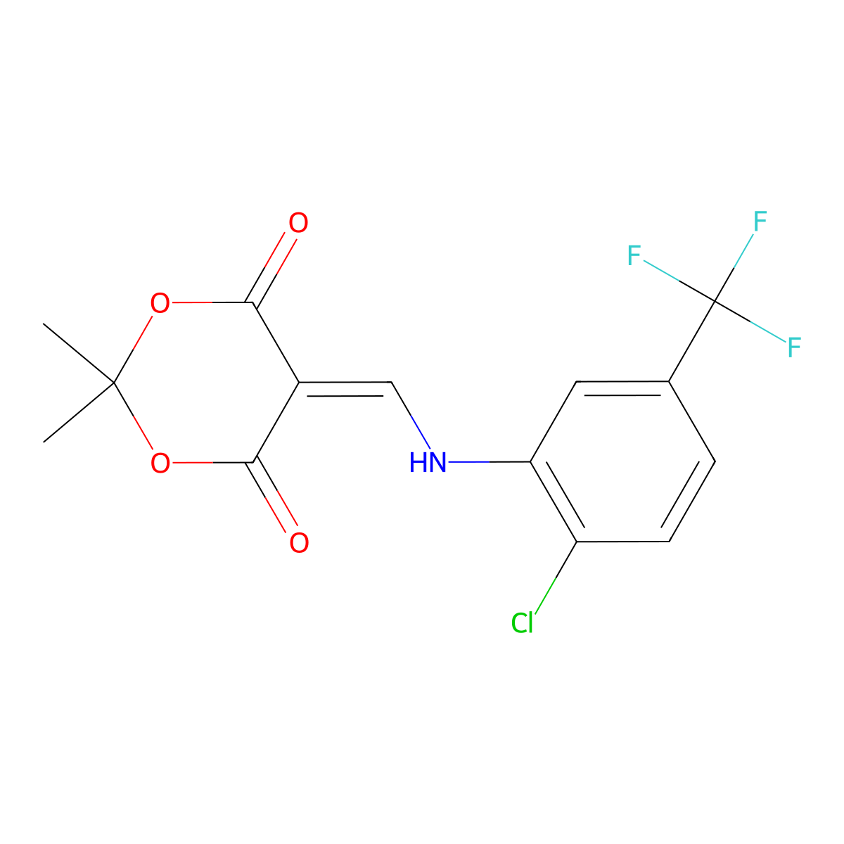 5-({[2-Chloro-5-(trifluoromethyl)phenyl]amino}methylidene)-2,2-dimethyl-1,3-dioxane-4,6-dione molecular structure, CAS 369398-13-0