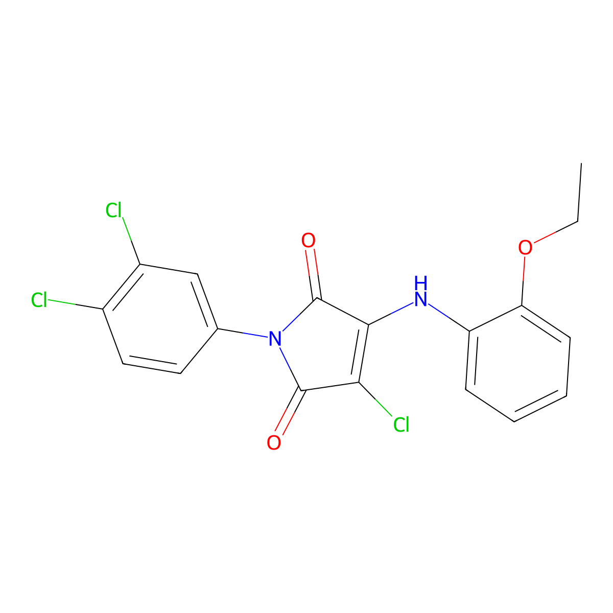 3-Chloro-1-(3,4-dichlorophenyl)-4-(2-ethoxyanilino)pyrrole-2,5-dione molecular structure, CAS 369398-32-3