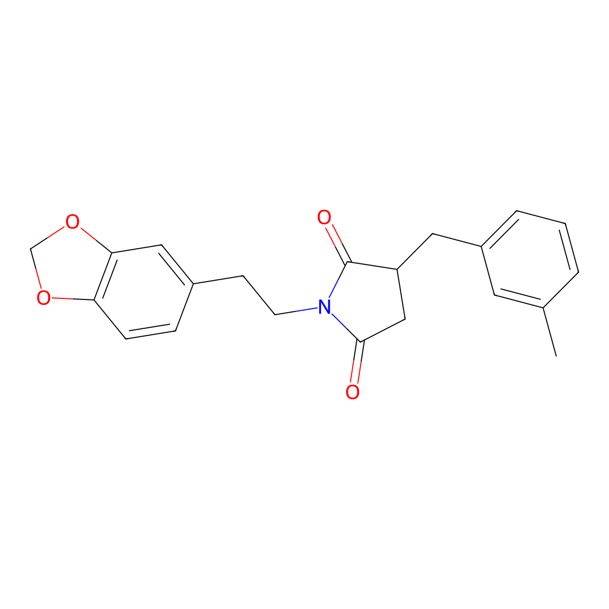 1-[2-(1,3-Benzodioxol-5-yl)ethyl]-3-[(3-methylphenyl)methyl]pyrrolidine-2,5-dione molecular structure, CAS 369398-34-5