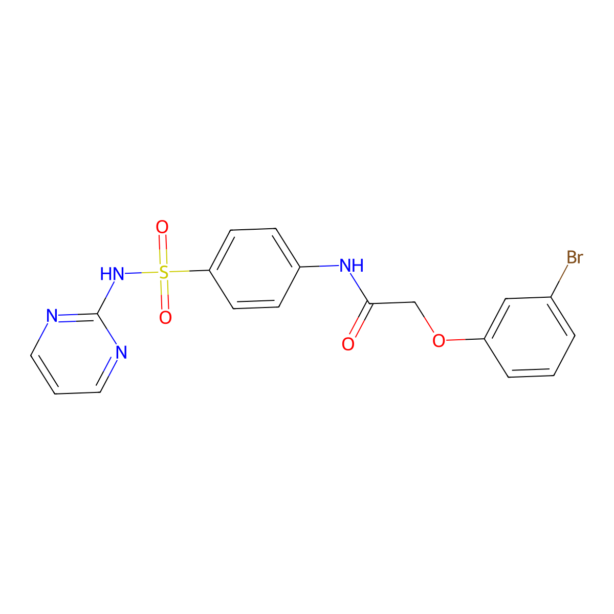 2-(3-bromophenoxy)-N-[4-(pyrimidin-2-ylsulfamoyl)phenyl]acetamide molecular structure, CAS 369398-53-8