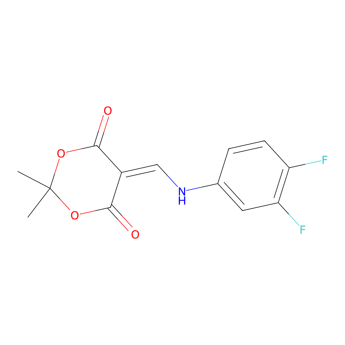 5-(((3,4-Difluorophenyl)amino)methylene)-2,2-dimethyl-1,3-dioxane-4,6-dione molecular structure, CAS 369398-68-5