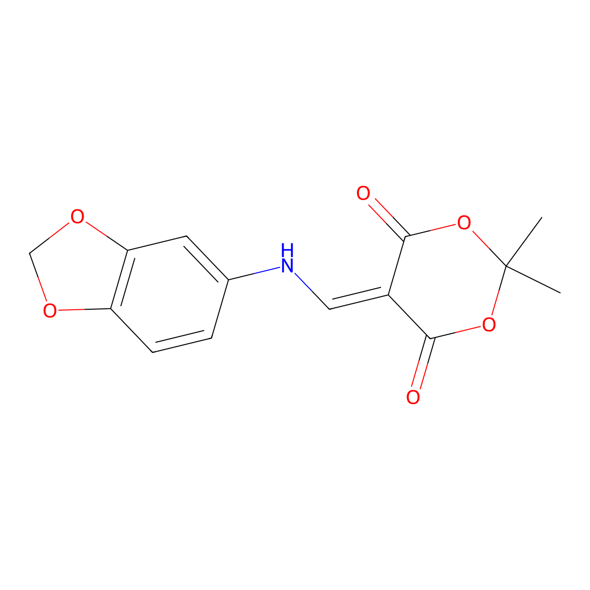 5-[(1,3-Benzodioxol-5-ylamino)methylene]-2,2-dimethyl-1,3-dioxane-4,6-dione molecular structure, CAS 369398-78-7