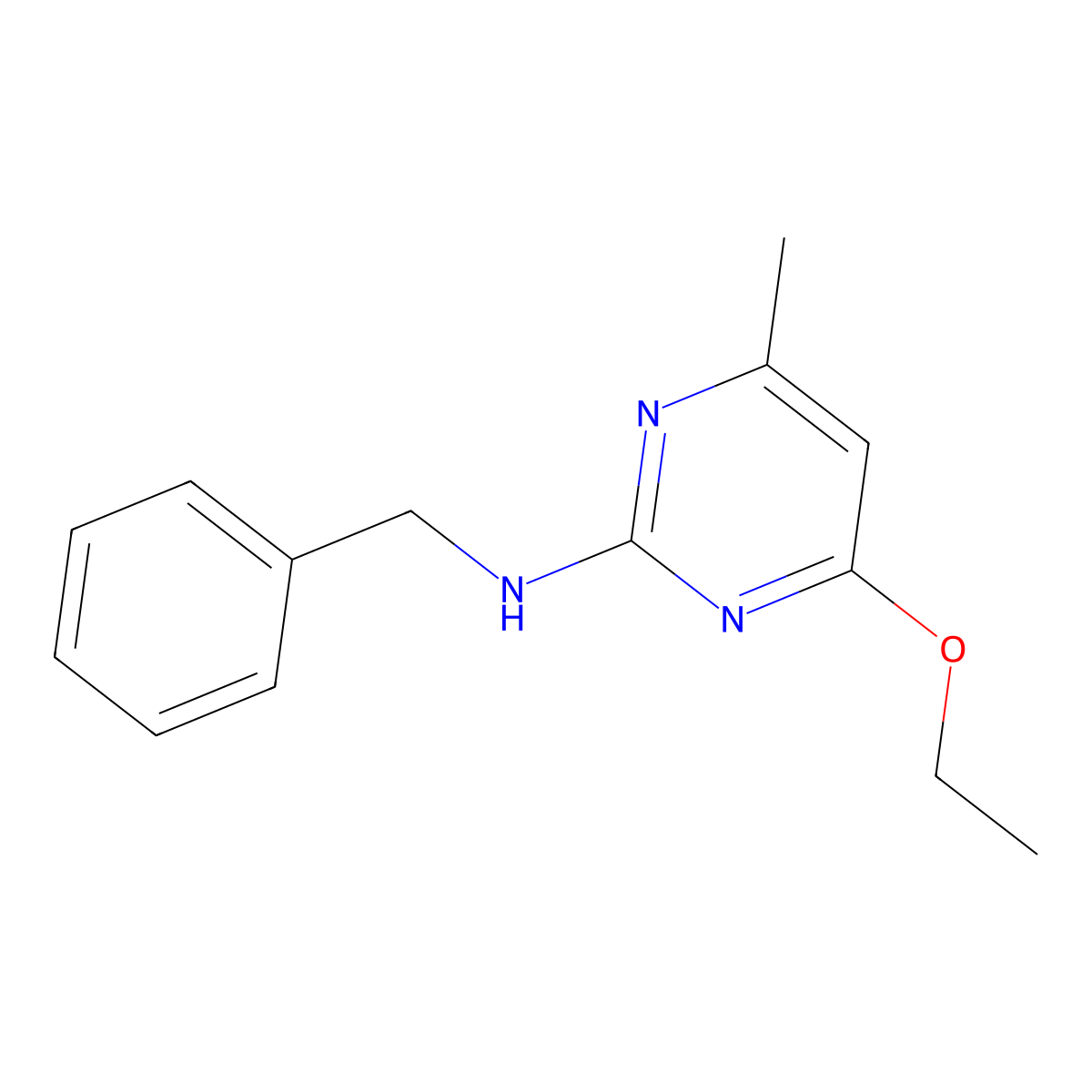N-benzyl-4-ethoxy-6-methylpyrimidin-2-amine molecular structure, CAS 369398-90-3