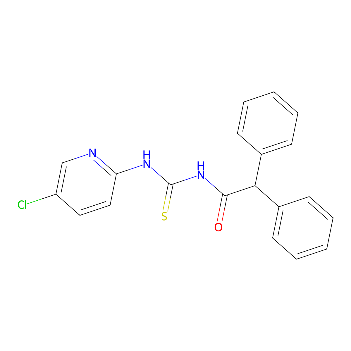 N-[(5-chloropyridin-2-yl)carbamothioyl]-2,2-diphenylacetamide molecular structure, CAS 369399-52-0
