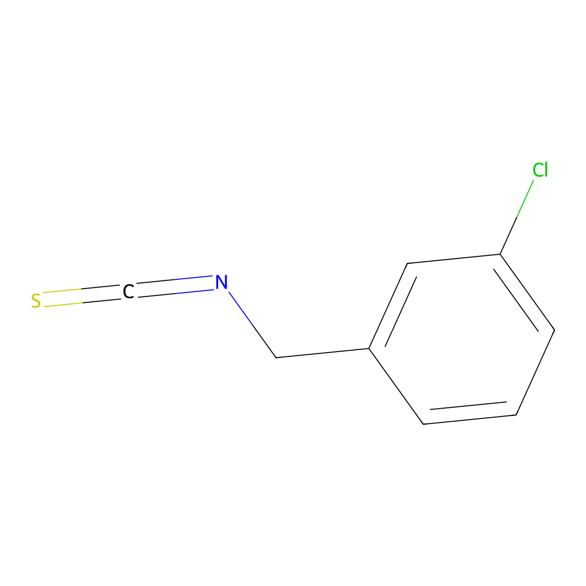 Benzene, 1-chloro-3-(isothiocyanatomethyl)- molecular structure, CAS 3694-58-4