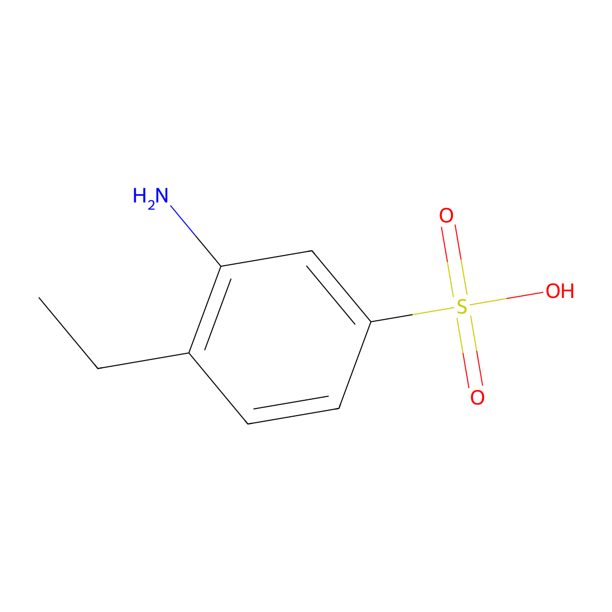 Benzenesulfonic acid, 3-amino-4-ethyl- molecular structure, CAS 3694-83-5