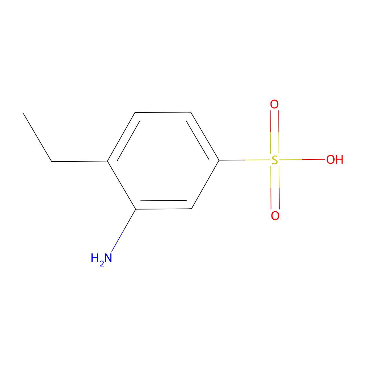 Benzenesulfonic acid, 3-amino-4-ethyl- molecular structure, CAS 3694-83-5