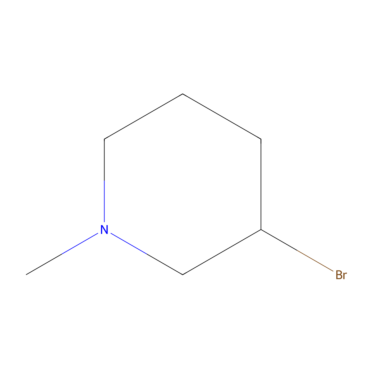 3-Bromo-1-methylpiperidine molecular structure, CAS 36940-04-2