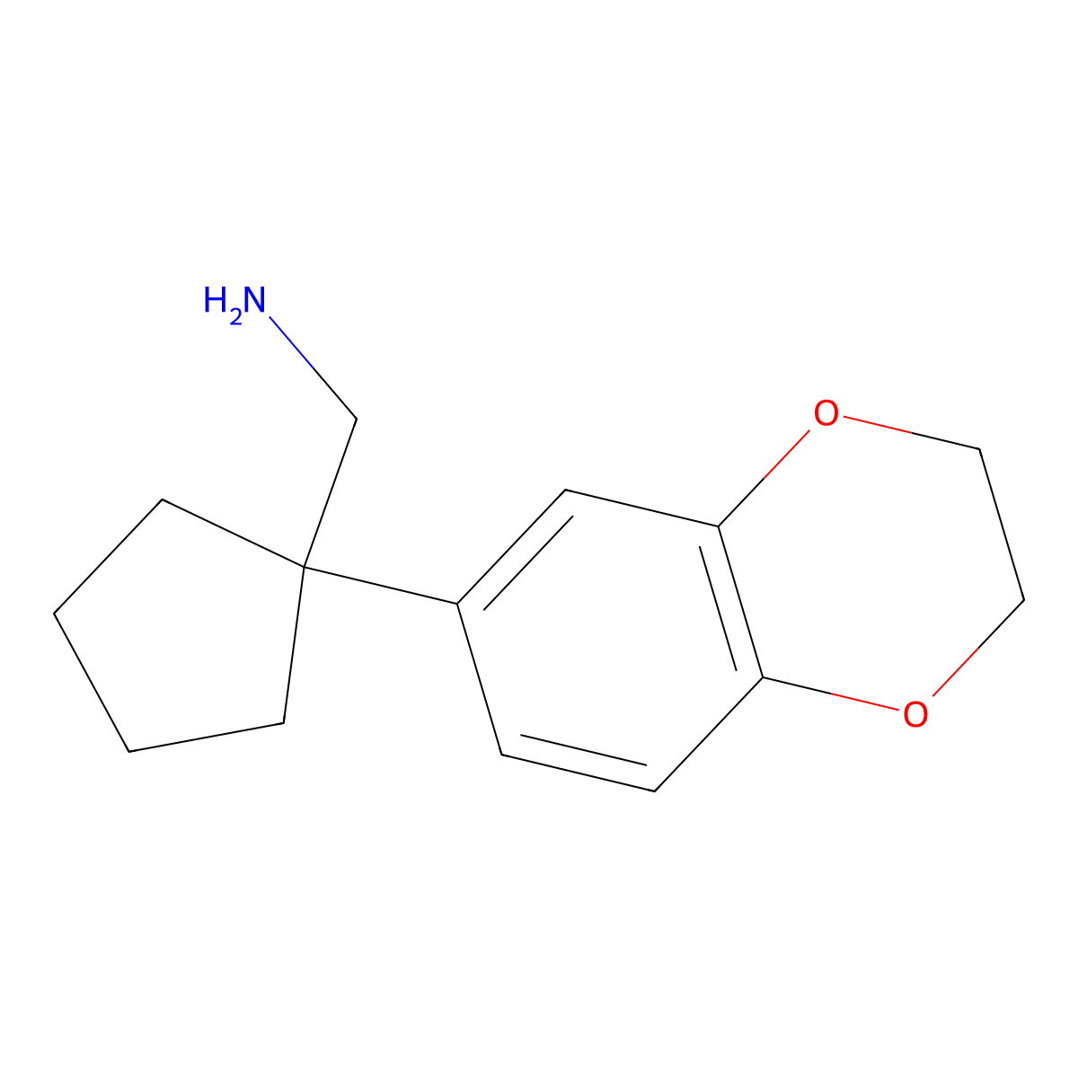[1-(2,3-Dihydro-1,4-benzodioxin-6-yl)cyclopentyl]methanamine molecular structure, CAS 369400-27-1