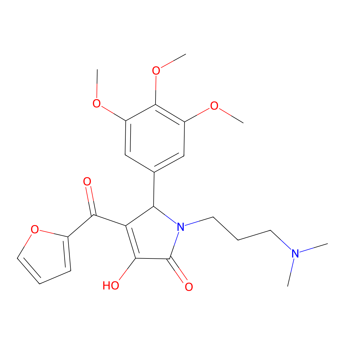 1-[3-(dimethylamino)propyl]-3-(furan-2-carbonyl)-4-hydroxy-2-(3,4,5-trimethoxyphenyl)-2H-pyrrol-5-one molecular structure, CAS 369400-32-8