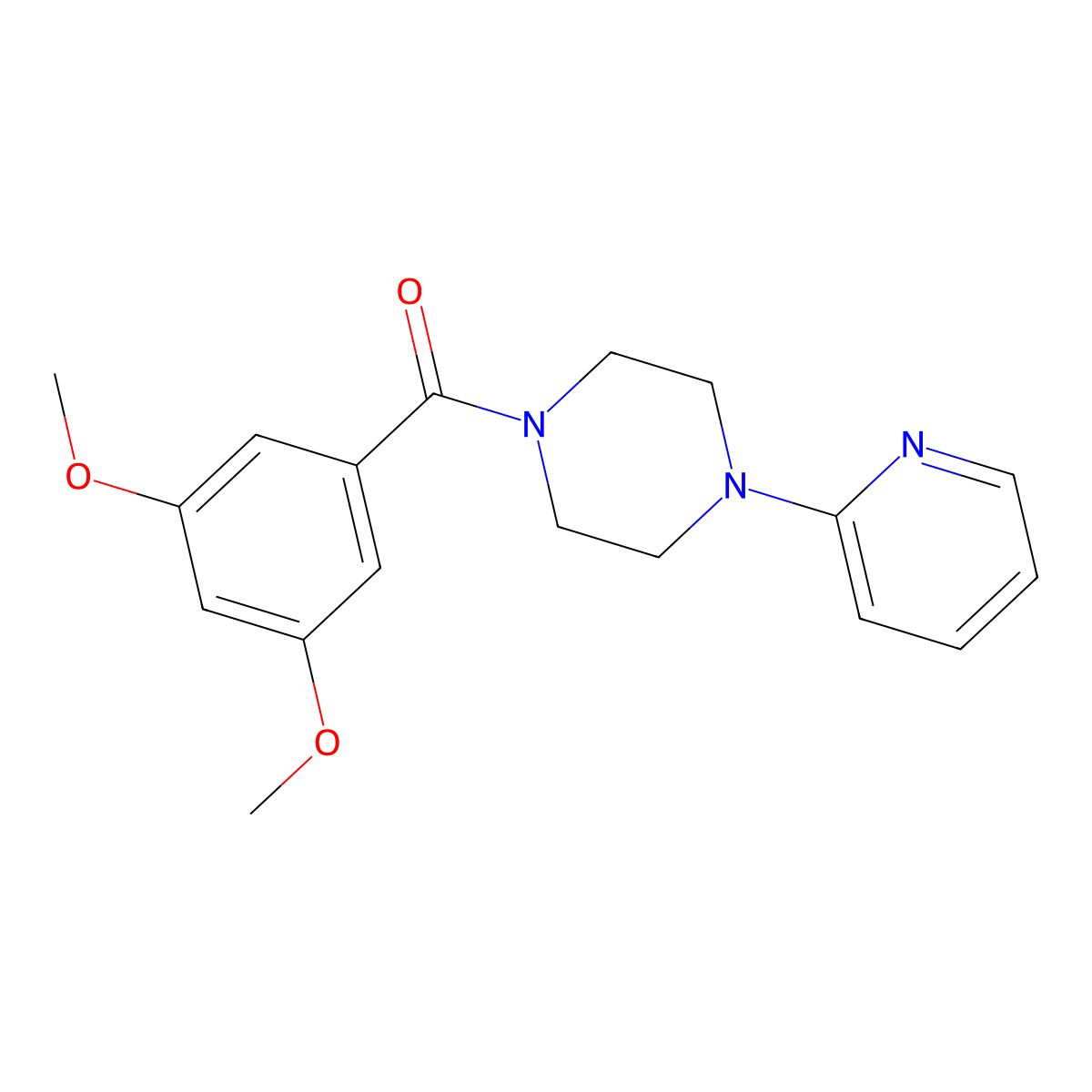 1-(3,5-Dimethoxybenzoyl)-4-(2-pyridinyl)piperazine molecular structure, CAS 369400-61-3