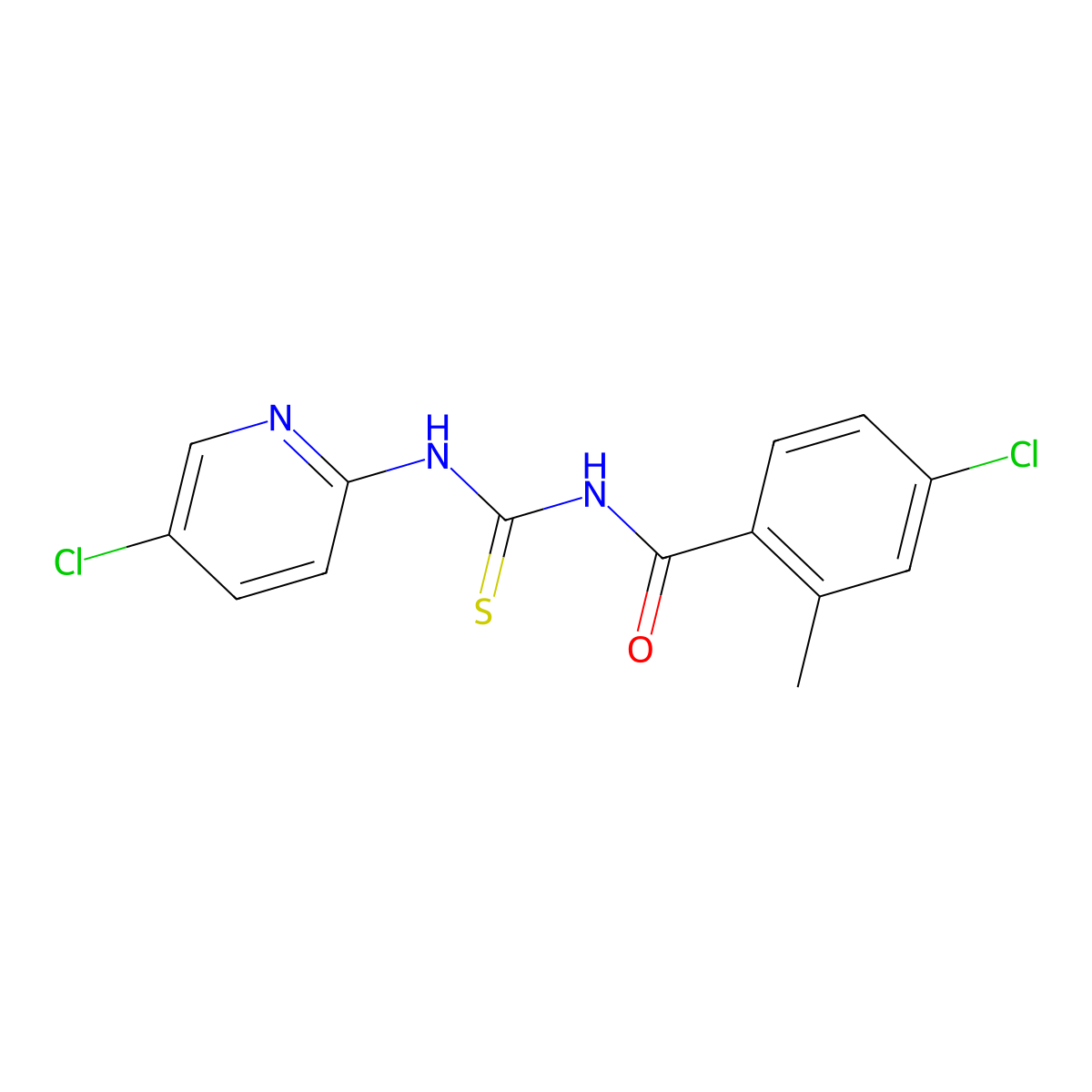 4-chloro-N-[(5-chloropyridin-2-yl)carbamothioyl]-2-methylbenzamide molecular structure, CAS 369401-08-1