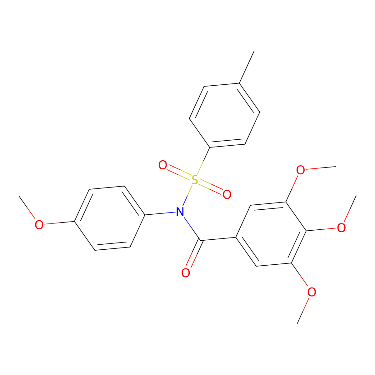 3,4,5-trimethoxy-N-(4-methoxyphenyl)-N-[(4-methylphenyl)sulfonyl]benzamide molecular structure, CAS 369401-97-8