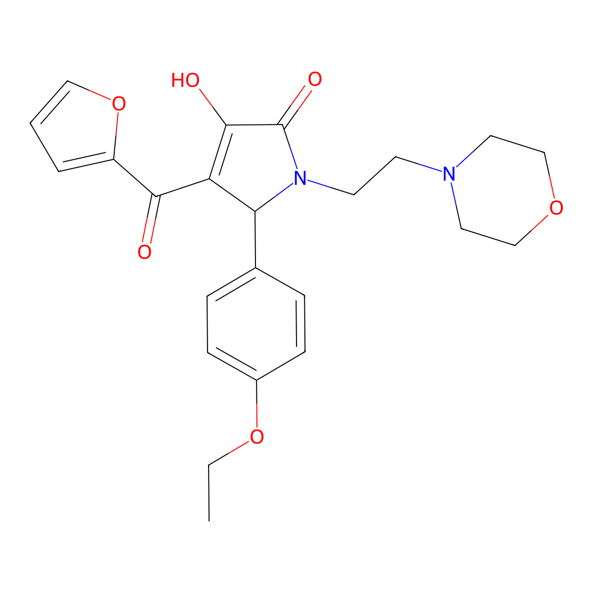 (4E)-5-(4-ethoxyphenyl)-4-[furan-2-yl(hydroxy)methylidene]-1-[2-(morpholin-4-yl)ethyl]pyrrolidine-2,3-dione molecular structure, CAS 369402-47-1