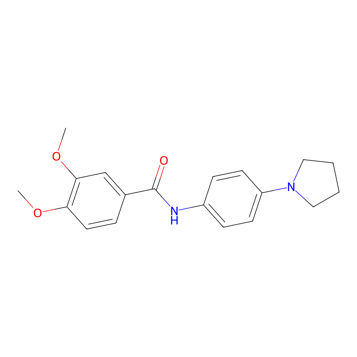 3,4-dimethoxy-N-(4-pyrrolidin-1-ylphenyl)benzamide molecular structure, CAS 369402-59-5