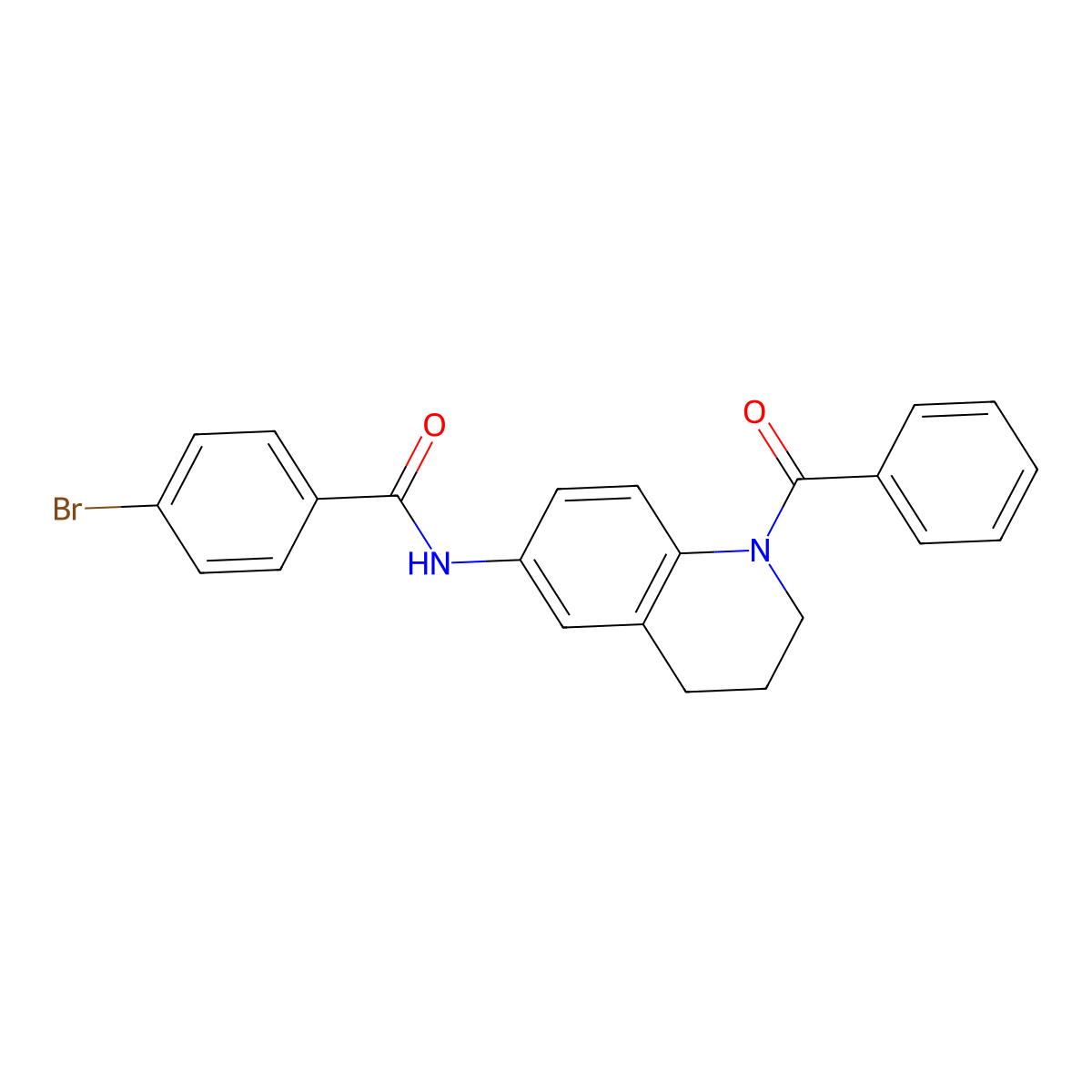 N-(1-benzoyl-3,4-dihydro-2H-quinolin-6-yl)-4-bromobenzamide molecular structure, CAS 369402-64-2