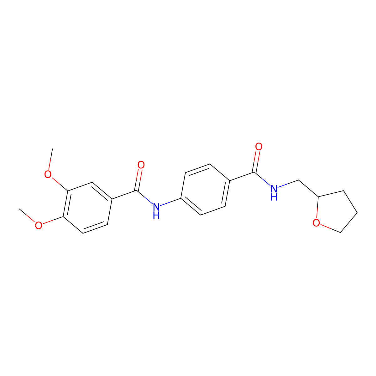3,4-dimethoxy-N-[4-(oxolan-2-ylmethylcarbamoyl)phenyl]benzamide molecular structure, CAS 369402-65-3