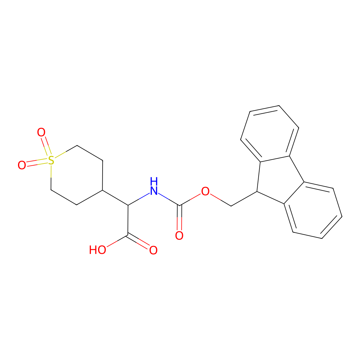 2-(Fmoc-amino)-2-(1,1-dioxo-4-tetrahydrothiopyranyl)acetic acid molecular structure, CAS 369402-98-2