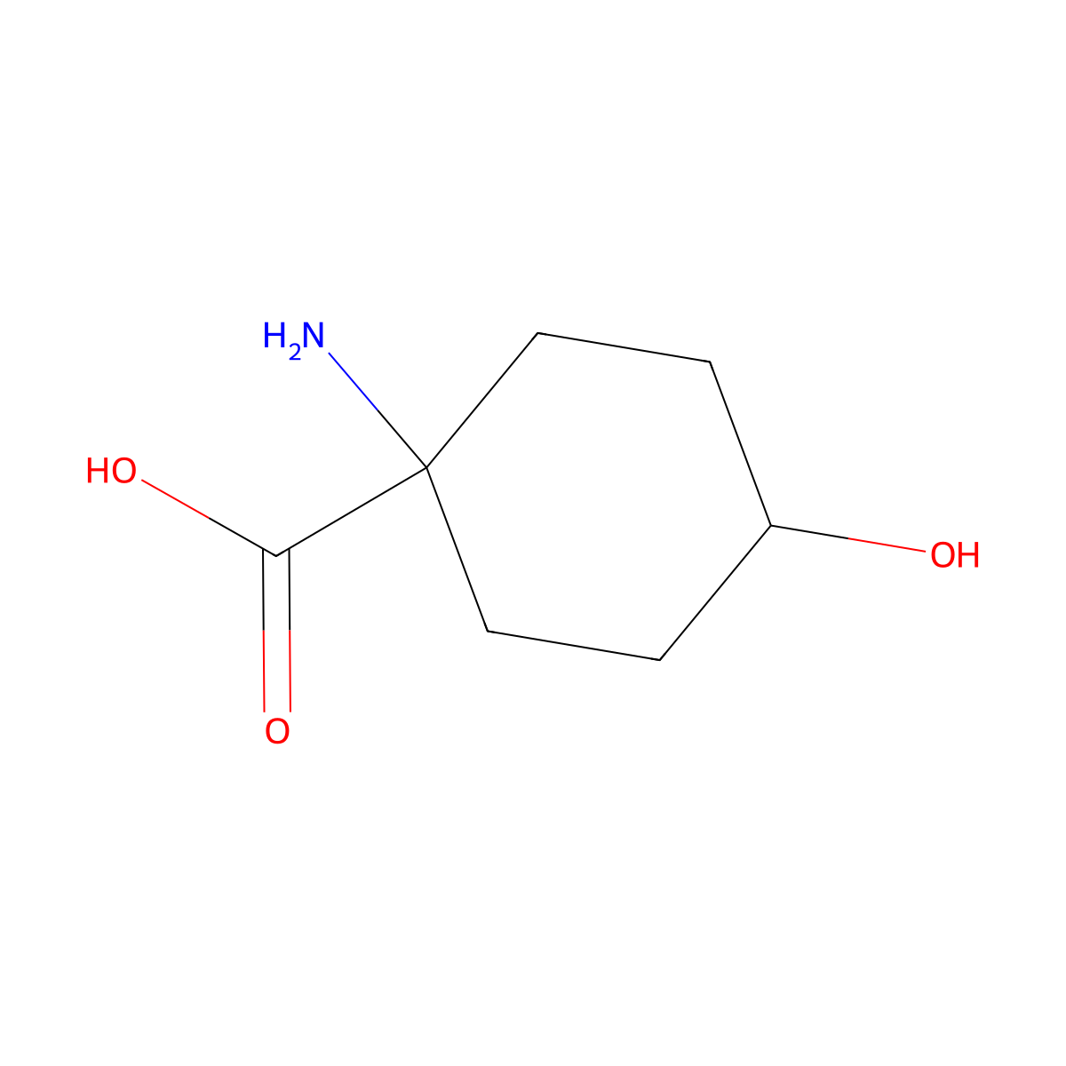 1-Amino-4-hydroxycyclohexanecarboxylic acid molecular structure, CAS 369403-06-5