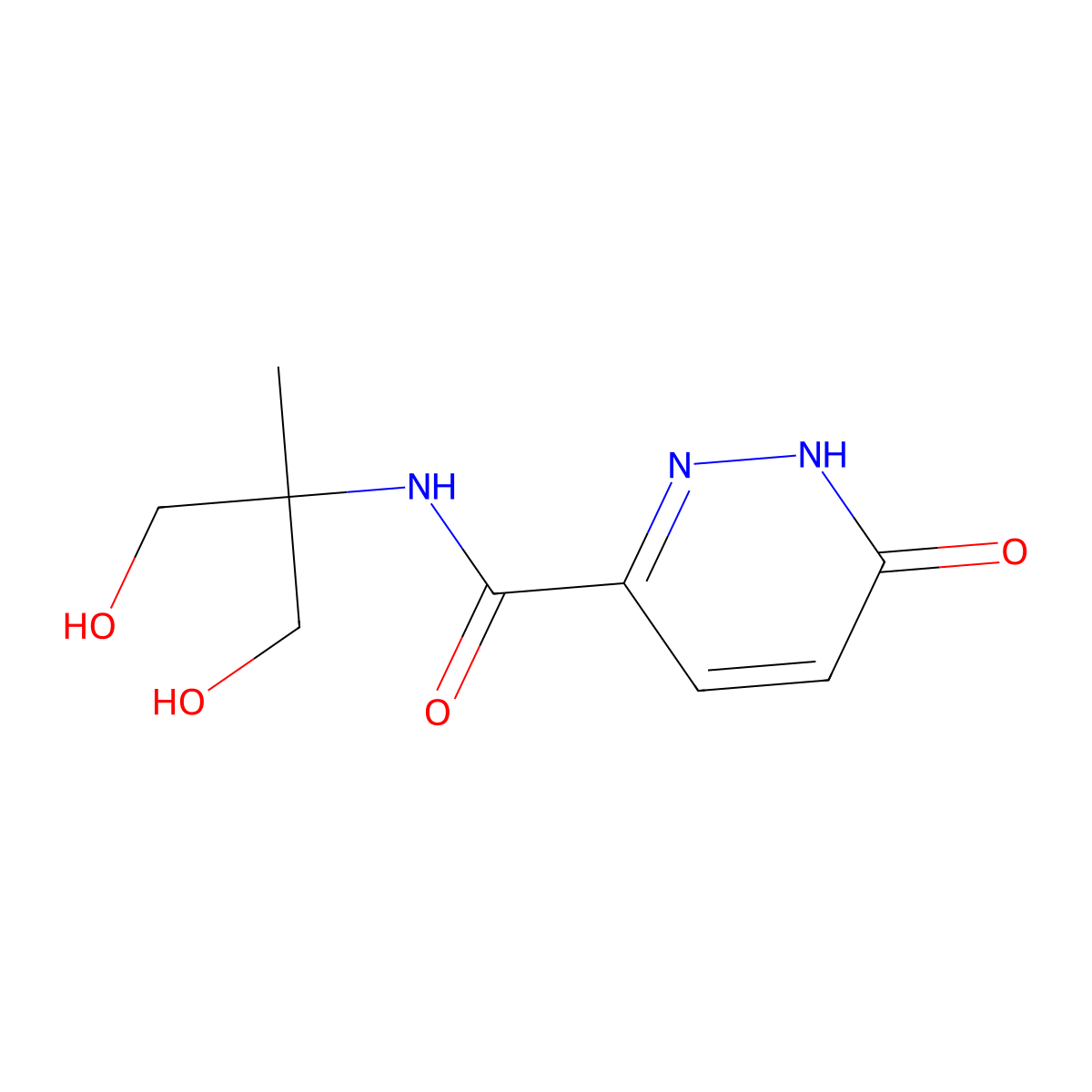 1,6-Dihydro-N-(2-hydroxy-1-(hydroxymethyl)-1-methylethyl)-6-oxo-3-pyridazinecarboxamide molecular structure, CAS 369403-16-7